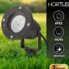 Spot Extérieur avec Piquet GU10 HORTUS Noir+GU10 5,5W 4000K 500lm neutre Étanche IP65 Lampe de Jardin à Piquer Projecteur Piquet