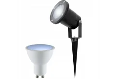 Spot Extérieur avec Piquet GU10 HORTUS Noir+GU10 5,5W 4000K 500lm neutre Étanche IP65 Lampe de Jardin à Piquer Projecteur Piquet