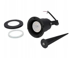 Spot Extérieur avec Piquet GU10 HORTUS Noir+GU10 5,5W 4000K 500lm neutre Étanche IP65 Lampe de Jardin à Piquer Projecteur Piquet