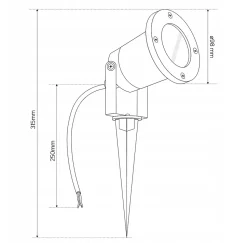 Spot Extérieur avec Piquet GU10 HORTUS Noir, Étanche IP65, Lampe de Jardin à Piquer, Spot de Jardin à Encastrer 2 pièces