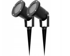 Spot Extérieur avec Piquet GU10 HORTUS Noir, Étanche IP65, Lampe de Jardin à Piquer, Spot de Jardin à Encastrer 2 pièces