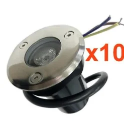 Spot Extérieur Encastrable LED IP65 220V Sol 3W 45 degrés (Pack de 10) - Blanc Chaud 2300K - 3500K - SILAMP
