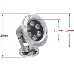 Spot Extérieur Orientable 6W IP68 DC24V - Blanc Neutre 4000K - 5500K - SILAMP
