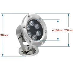 Spot Extérieur Orientable 36W IP68 DC24V - Blanc Neutre 4000K - 5500K - SILAMP