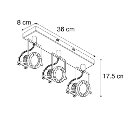 Spot industriel anthracite 3 lumières orientable et inclinable - Suplux