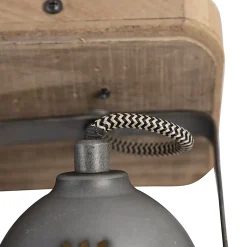 Spot industriel en acier avec fixation en bois et inclinable 2 lumières - Emado