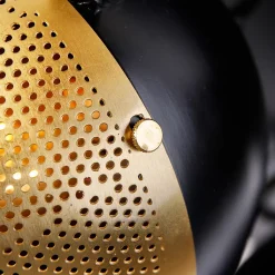 Spot industriel noir avec laiton 3 lumières - Haicha