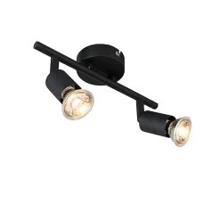 Spot industriel noir inclinable 2 lumières - Jeany