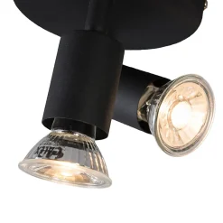 Spot industriel noir inclinable rond 2 lumières - Jeany