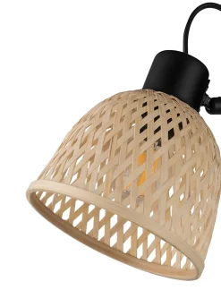 Spot intérieur noir et aspect fibre naturelle E14 220 - 240 V GoodHome Calume