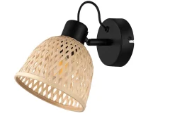 Spot intérieur noir et aspect fibre naturelle E14 220 - 240 V GoodHome Calume