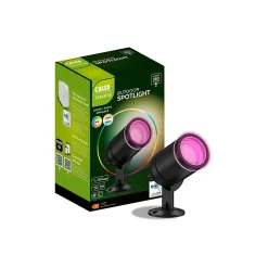 Spot LED à piquer connecté Smart noir RGBW IP54 4,4W 380lm Calex