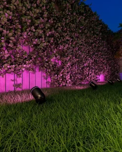 Spot LED à piquer connecté Smart noir RGBW IP54 4,4W 380lm Calex