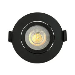 Spot LED Downlight CCT Rond Orientable 7W Noir Coupe 70mm