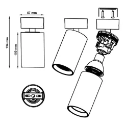 Spot LED en saillie Noir Orientable pour Ampoule GU10 - SILAMP