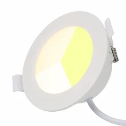 Spot LED encastré rond 5W, IP44, température de couleur réglable, blanc.