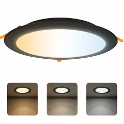 Spot LED Encastré 30W 3000 lm IP20 3CCT 3000K/4000K/6500K rond noir downlight LED encastrable ALEXIS HOROZ