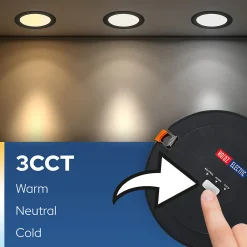 Spot LED Encastré 30W 3000 lm IP20 3CCT 3000K/4000K/6500K rond noir downlight LED encastrable ALEXIS HOROZ