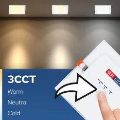 Spot LED Encastré 30W 3000 lm IP20 3CCT 3000K/4000K/6500K carré blanc downlight LED encastrable ALEXIS-SQ HOROZ