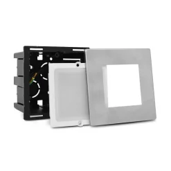 Spot LED Encastrable Carré Sol/Mur 1,5W 4000K IP65 Alu Brossé