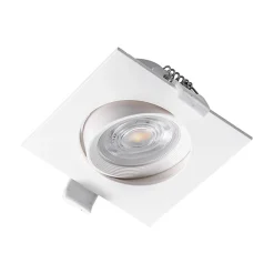 Spot LED encastrable 3en1 carré blanc 7W IP20 Dimmable