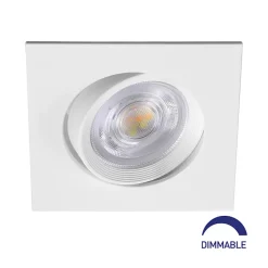 Spot LED encastrable 3en1 carré blanc 7W IP20 Dimmable
