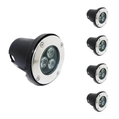 Spot LED Encastrable Extérieur IP65 220V Sol 3W 80 degrés (Lot de 5) - Blanc Neutre 4000K - 5500K - SILAMP