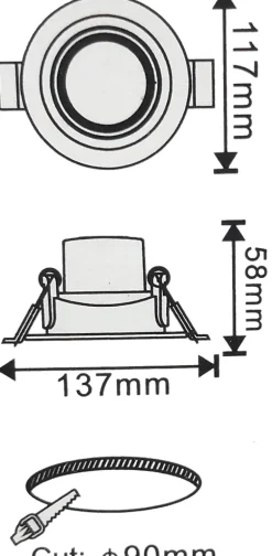 Spot Led Encastrable L anneau Clane Orientable ESCARGOT 10W 6000k Rond