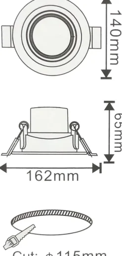 Spot Led Encastrable L anneau Clane Orientable ESCARGOT 15W 3000k Rond