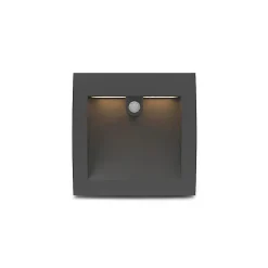 Spot LED Encastrable Mural - 140x140mm - 6,5W - Détecteur IR - Alu & Verre