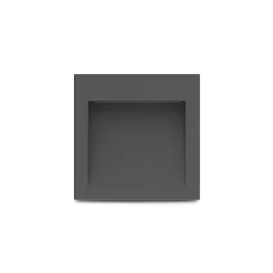 Spot LED encastrable mural - 90x90mm - 3W - 3000K - Aluminium/Verre