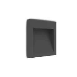 Spot LED encastrable mural - 90x90mm - 3W - 3000K - Aluminium/Verre