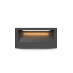 Spot LED encastrable mural - 140x70mm - 3W - 3000K - Alu & Verre