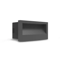 Spot LED encastrable mural - 140x70mm - 3W - 3000K - Alu & Verre