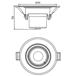 Spot LED Encastrable Orientable Rond Blanc 8W - Blanc Chaud 2300K - 3500K - SILAMP