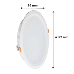 Spot LED Encastrable Plat Étanche 20W BLANC Transformateur Intégré (Pack de 20) - Blanc Chaud 2300K - 3500K - SILAMP
