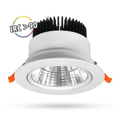 Spot LED Encastrable Rond - 12W 4000K - Blanc - 138mm - Orientable