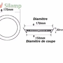 Spot LED Encastrable Rond ALU 12W (Pack de 5) - Blanc Chaud 2300K - 3500K - SILAMP