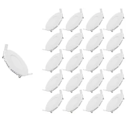 Spot LED Encastrable Rond BLANC 12W (Pack de 20) - Blanc Neutre 4000K - 5500K - SILAMP