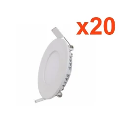 Spot LED Encastrable Rond BLANC 12W (Pack de 20) - Blanc Neutre 4000K - 5500K - SILAMP