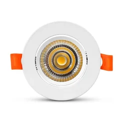 Spot LED Encastrable Rond - 7W - 3000K - 85mm - Blanc - Orientable