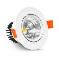 Spot LED Encastrable Rond - 7W - 3000K - 85mm - Blanc - Orientable