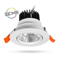 Spot LED Encastrable Rond - 7W - 3000K - 85mm - Blanc - Orientable