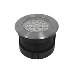 Spot LED Encastrable Sol DC12-24V 9W 600lm 15 étanche IP68 Inox 304 150mm Rond - RGB+CCT - perçage 138mm