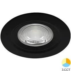 Spot LED encastrable étanche 3en1 rond noir 7W IP54