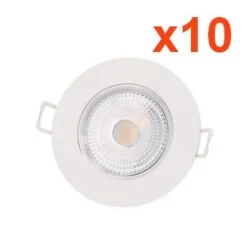 Spot LED Encastrable Étanche - SILUMEN - GU10 - 5W - 500 Lm - Blanc - Pack de 10