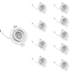 Spot LED Encastrable 5W CCT 38 degrés Orientable - 3000K/4000K/6000K (Pack de 10) - SILAMP