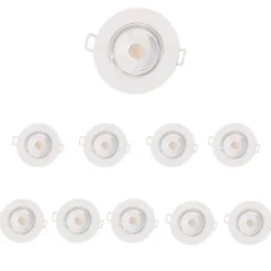 Spot LED Encastrable 5W IP65 72mm Blanc (Pack de 10) - SILUMEN - Blanc chaud - Extérieur