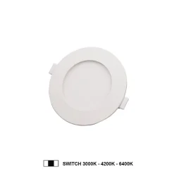 Spot LED Extra Plat Downlight Rond 6W Blanc CCT - 3000K/4000K/6000K - SILAMP