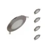 Spot LED Extra Plat Rond ALU 6W (Pack de 5) - Blanc Neutre 4000K - 5500K - SILAMP